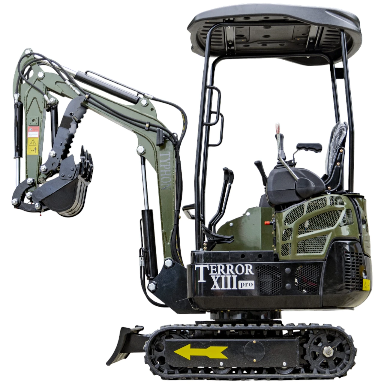 TYPHON TERROR XIII PRO Mini Excavator – 1.3 Ton Trench Digger with Canopy, Hydraulic Thumb Clip, 22.1hp Honda Engine USA - Image 3