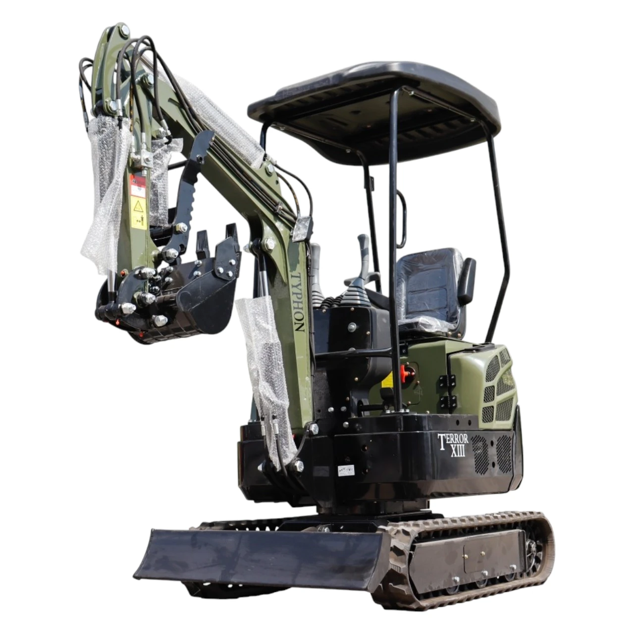 TYPHON TERROR XIII Mini Excavator – 1.3 Ton Trench Digger with Canopy, Hydraulic Thumb Clip, 13.5hp B&S Engine USA - Image 5